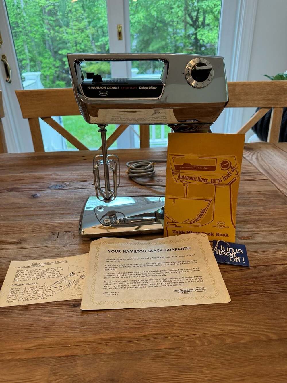 Vintage Hamilton Beach Solid State Deluxe Mixer- Working - Original Manual & pap